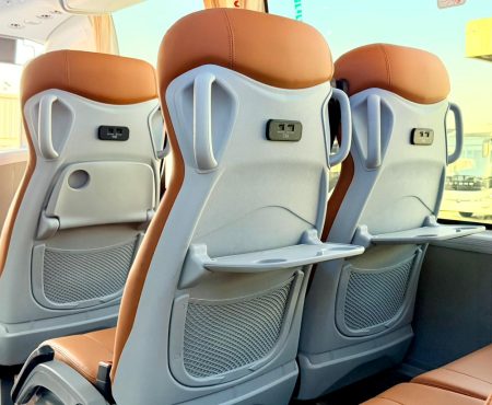 35 seater luxury bus back side seats view
